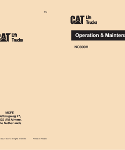Caterpillar NO800H Order Picker Forklift Operation Maintenance Manual PDF Download