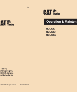 Caterpillar NOL10K, NOL10KF, NOL10KV Order Picker Forklift Operation Maintenance Manual PDF Download