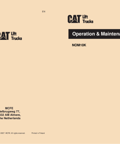 Caterpillar NOM10K Order Picker Forklift Operation Maintenance Manual PDF Download
