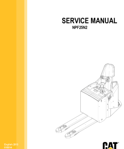 Caterpillar NPF25N2 Pallet Truck Forklift Repair Service Workshop Manual PDF Download