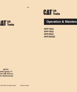 Caterpillar NPP16N2, NPP18N2, NPP20N2, NPP20N2E Pallet Truck Forklift Operation Maintenance Manual PDF Download