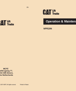 Caterpillar NPR20N Pallet Truck Forklift Operation Maintenance Manual PDF Download