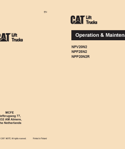Caterpillar NPV20N2, NPF25N2, NPP20N2R Pallet Truck Forklift Operation Maintenance Manual PDF Download