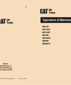 Caterpillar NR14 -K KE XE, NR16- K KN, NR20N, NR25KH Reach Truck Forklift Operation Maintenance Manual PDF Download