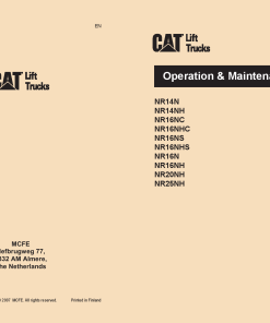 Caterpillar NR14N(H), NR20NH, NR25NH Reach Truck Forklift Operation Maintenance Manual PDF Download