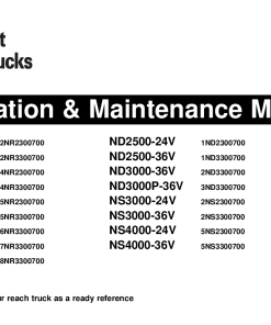 Caterpillar NR3000 NR3500-24V, NR3000 NR3500-36V Reach Truck Forklift Operation Maintenance Manual PDF Download