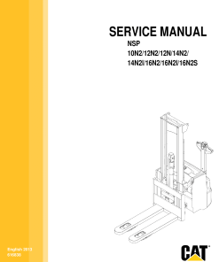 Caterpillar NSP- 16N2, 16N2I, 16N2S Tow Tractor Forklift Repair Service Workshop Manual PDF Download