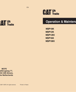 Caterpillar NSP12KI, NSP16KI, NSP- 10K, 12K, 16K Stacker Truck Forklift Operation Maintenance Manual PDF Download