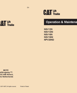 Caterpillar NSV12N, NSV12NI, NSV16N, NSV16NNI, NPV20ND Pallet Truck Forklift Operation Maintenance Manual PDF Download