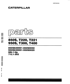 Caterpillar T220, T221, T300, T400, T200C Medium Pneumatic 4-5ton serial 66L1-up, 71L1-302 Forklift Parts Catalog Manual PDF Download