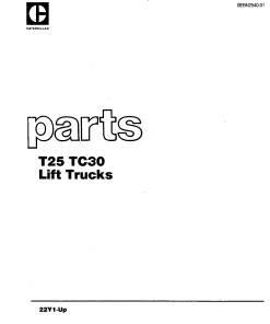 Caterpillar T25 TC30, SN 22Y1-up Forklift Parts Catalog Manual PDF Download