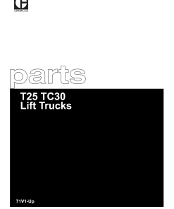 Caterpillar T25 TC30, SN 71V1-up Forklift Parts Catalog Manual PDF Download