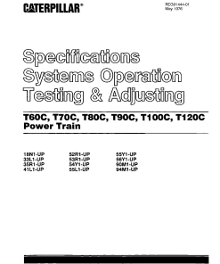 Caterpillar T60C, T70C, T- 80 90 100 120 -C CushionTire Forklift Repair Service Workshop Manual PDF Download