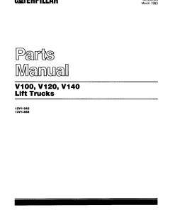 Caterpillar V100,V120, V140 serial 12V1-up, 13V1-up Forklift Parts Catalog Manual PDF Download