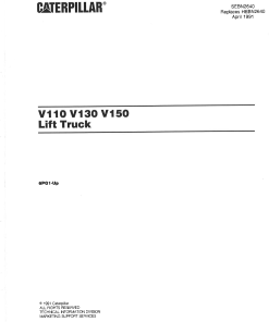 Caterpillar V110,V130, V150 serial 6PG1-up Forklift Parts Catalog Manual PDF Download