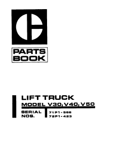 Caterpillar V30, V40, V50 serial 71P1-566, 72P1-423 Forklift Parts Catalog Manual PDF Download