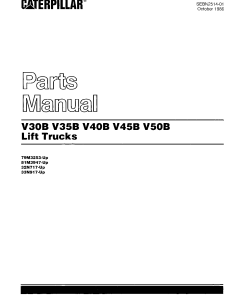 Caterpillar V30B, V35B, V40, V45B,V50B serial 79M3253-up, 81M73947-up,32N717-up, 33N917-up Forklift Parts Catalog Manual PDF Download