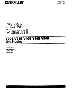 Caterpillar V30B, V35B, V40, V45B,V50B serial 79M566-3252, 81M788-3946,32N390-716, 33N435-916 Forklift Parts Catalog Manual PDF Download