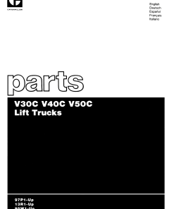 Caterpillar V30C, V40C, V50C -Vol.1 &2 serial 97P1-up ,13R1-647, 95W1-up Forklift Parts Catalog Manual PDF Download