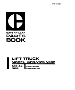 Caterpillar V41B, V51B, V60B serial 55W1335-up, 58W1935-up Forklift Parts Catalog Manual PDF Download