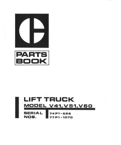 Caterpillar V41B, V51B, V60B serial 874P1-525, 77P1-1070 Forklift Parts Catalog Manual PDF Download