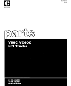 Caterpillar V55C, VC60C - VOL 1&2 Serial 39U1 42U1 90W1 Forklift Parts Catalog Manual PDF Download