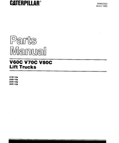 Caterpillar V60C, V70C, V80C Serial 31S1-up, 33S1-up, 34X1-up, 35X1-up Forklift Parts Catalog Manual PDF Download