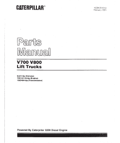 Caterpillar V700, V800 Large Pneumatic 6-16ton Forklift Parts Catalog Manual PDF Download