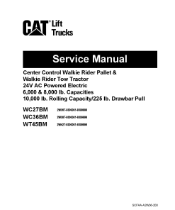 Caterpillar WC27BM WC36BM WT45BM Custom Forklift Repair Service Workshop Manual PDF Download