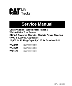 Caterpillar WC27M WC36M WT45M Custom Forklift Repair Service Workshop Manual PDF Download