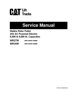 Caterpillar WR27M WR36M Custom Forklift Repair Service Workshop Manual PDF Download