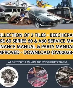 Collection Of 2 Files - Beechcraft Duke 60 Series 60 & A60 Service Maintenance Manual & Parts Manual - Improved - Download (OV000284)
