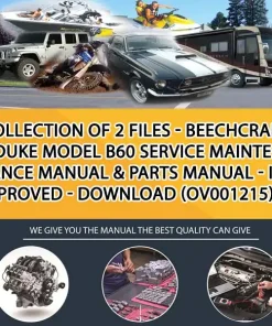 Collection Of 2 Files - Beechcraft Duke Model B60 Service Maintenance Manual & Parts Manual - Improved - Download (OV001215)