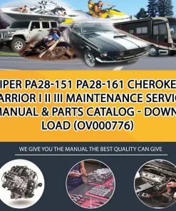 Piper Pa28-151 Pa28-161 Cherokee Warrior I Ii Iii Maintenance Service Manual & Parts Catalog - Download (OV000776)