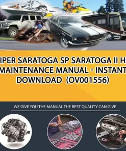 Piper Saratoga Sp Saratoga Ii Hp Maintenance Manual - Instant Download (OV001556)