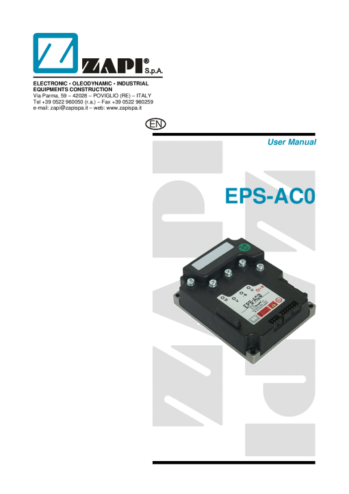 Zapi EPS-AC0 Operation Manual PDF Download
