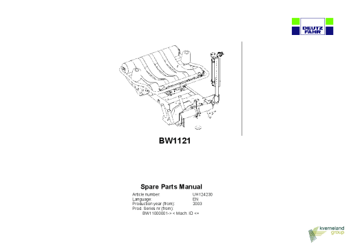 Deutz-Fahr BW1121 Bale wrapper 2003 Parts Manual Catalog Pdf Download