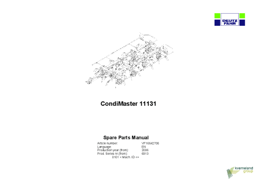 Deutz-Fahr CondiMaster 11131 Tedder 2006 Parts Manual Catalog Pdf Download