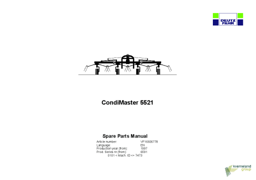 Deutz-Fahr CondiMaster 5521 Tedders 1997 Parts Manual Catalog Pdf Download