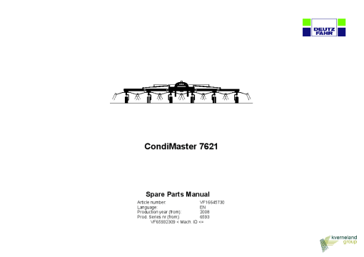 Deutz-Fahr CondiMaster 7621Tedders 2008 Parts Manual Catalog Pdf Download