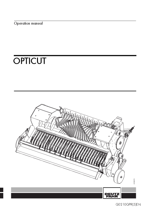Deutz-Fahr GP 120 Opticut BigMaster 5712 year 2002 Operation Maintenance Manual PDF download