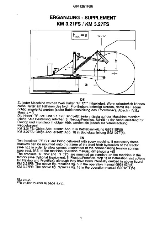 Deutz-Fahr KM 3.21FS Mower 1993 Operation Maintenance Manual PDF download