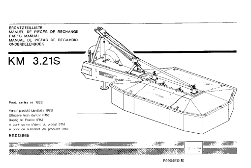 Deutz-Fahr KM 3.21S Mower 1999 Parts Manual Catalog Pdf Download