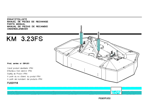 Deutz-Fahr KM 3.23FS Mower 2003 Parts Manual Catalog Pdf Download
