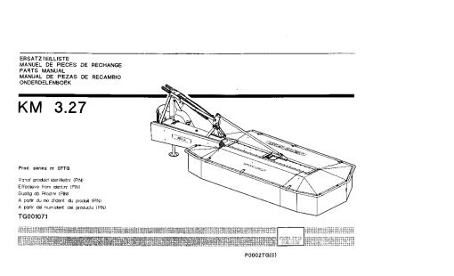 Deutz-Fahr KM 3.27 Mower 2000-P0002TG(5) Parts Manual Catalog Pdf Download