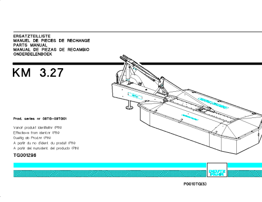 Deutz-Fahr KM 3.27 Mower 2001-09TG01 Parts Manual Catalog Pdf Download