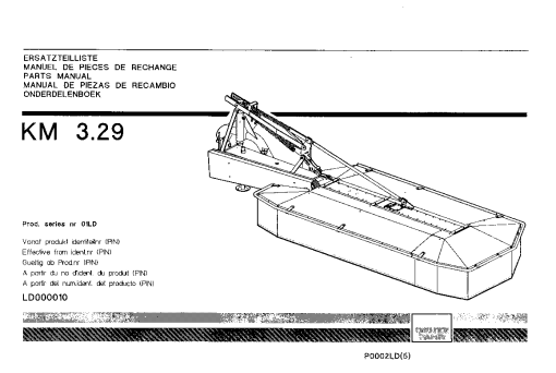 Deutz-Fahr KM 3.29 Mower 2000 Parts Manual Catalog Pdf Download