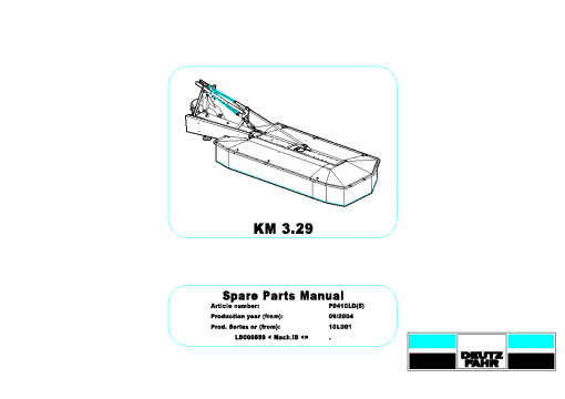 Deutz-Fahr KM 3.29 Mower 2005 Parts Manual Catalog Pdf Download