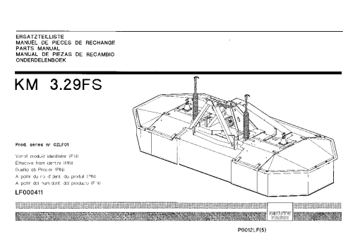 Deutz-Fahr KM 3.29FS Mower 2001 Parts Manual Catalog Pdf Download