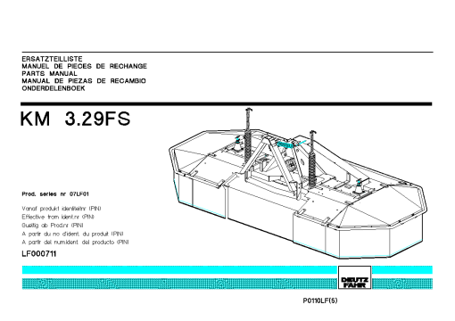 Deutz-Fahr KM 3.29FS Mower 2002_07LF01 Parts Manual Catalog Pdf Download